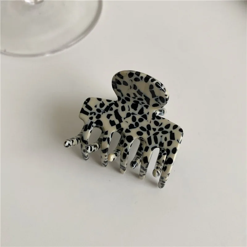 Neue koreanische Vintage Leoparden muster weibliche Haarschmuck hochwertige Acryl geometrische Haars pange Klaue für Frau Mädchen – Detail 12