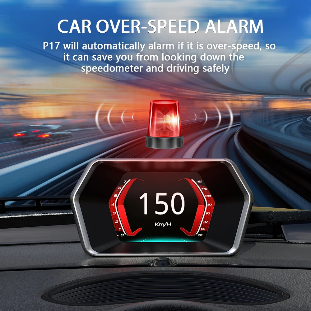 WiiYii P17 OBD2 + GPS Ʈ    ÷, HUD ڵ  ӵ ˶ ð ͺ νƮ  ڵ