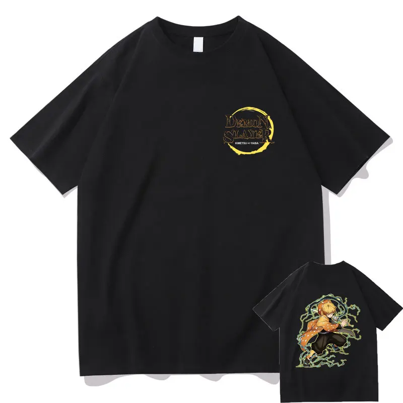 

Japanese Anime Demon Slayer Agatsuma Zenitsu Printed Tshirt Men's Manga Kimetsu No Yaiba T-shirts Men Women Casual Loose T Shirt
