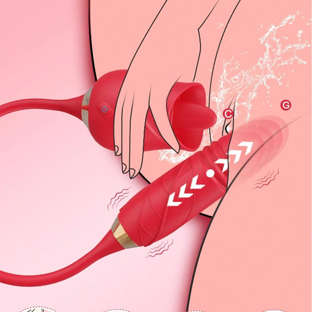 Lecken Vibrator für Frauen Klitoris Nippel Stimulator Massage gerät Stoßen Dildo 2 in 1 Sexspielzeug für Frauen Erwachsenen Sex Produkte 1