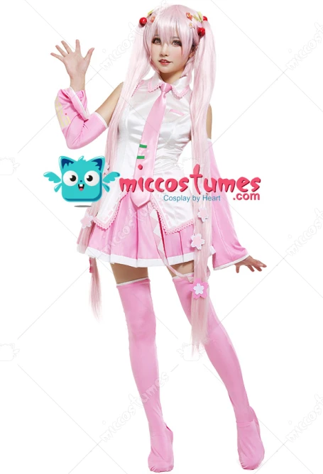 

Miccostumes женский розовый карнавальный костюм Sakura с заколками для волос Sakura