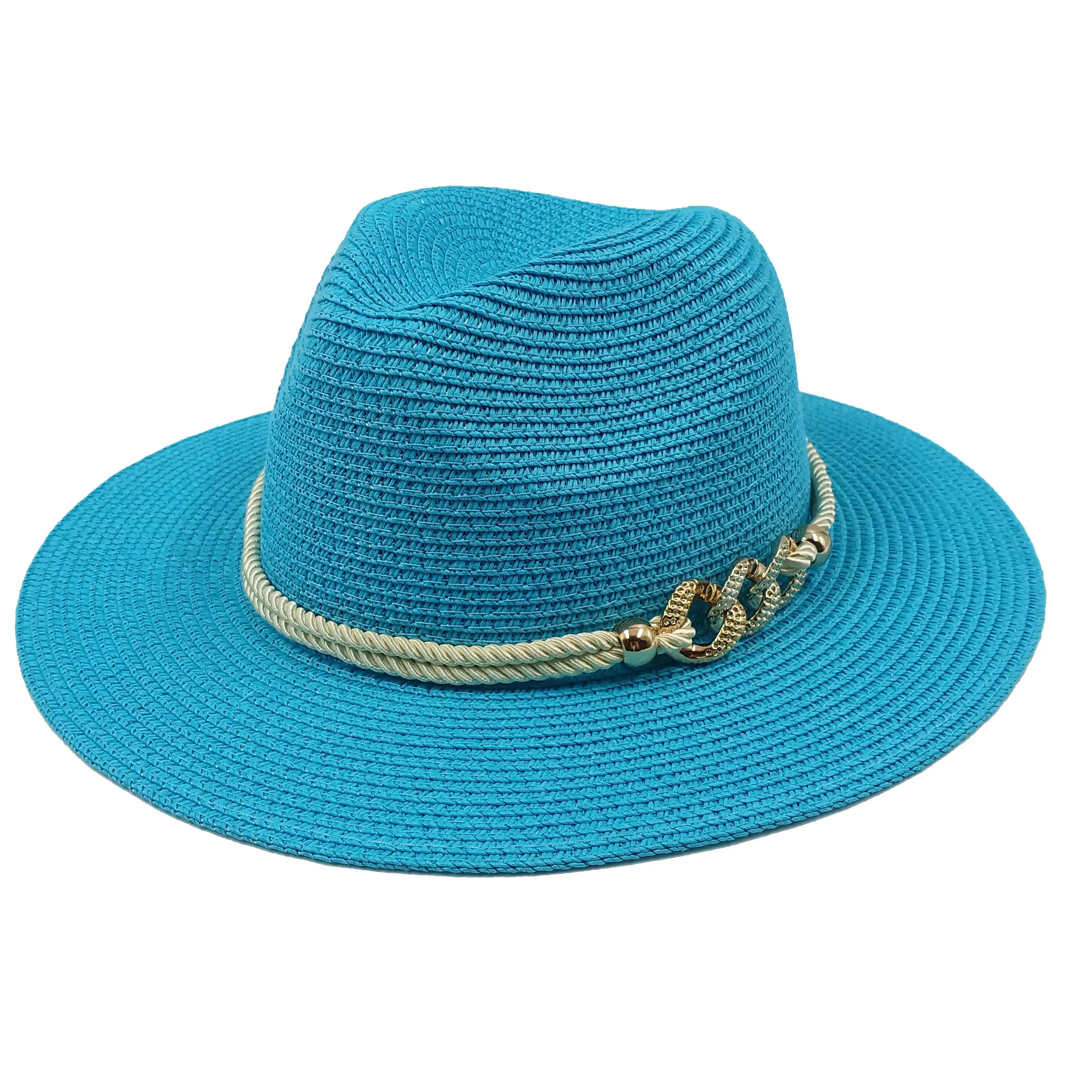 Bunte Hüte Für Frauen Strand Sonnenhut Reise Strand Jazz Kappe Sonnenschutz Sonnenhut Mode männer Panama Hut шляпа – Detail 6