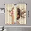 2pcs, Curtains&Window Treatment 2D print Beautiful Girl Versatile Durable Polyester (without rod) Versatile All Ldeal for 3