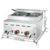 GH585 Commercial Gas Double Cylinder Screen Fryer 8L Fried Chicken Fryer Desktop Natural Gas Liquid Gas High Oil Cylinder Fryer 1