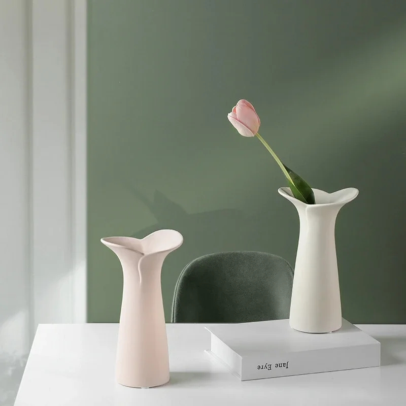 

Creative Petal Shape Ceramic Vase Ornaments Nordic Wind Home Decoration Living Room Hydroponic Flower