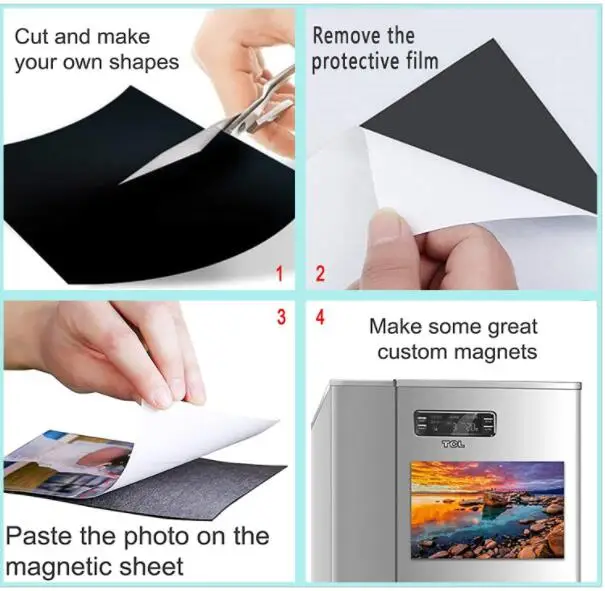0.5mm Self Adhesive Magnetic Rubber Sheet Sticky Back Soft And Flexible Magnet 1/3/5/10 - You Pick - Magnet Sheets - AliExpress