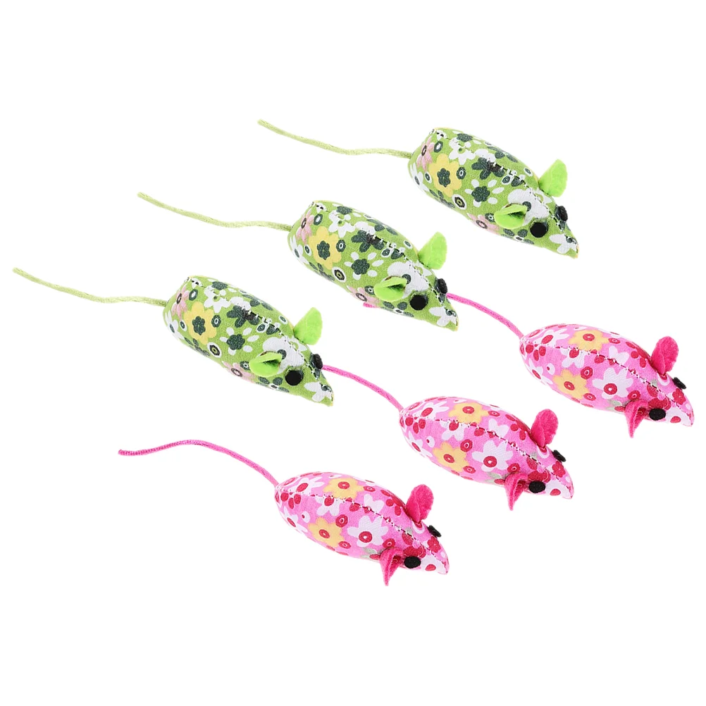 

6 Pcs Mouse Cat Toy Catnip Mice Plaything Toys Kitten Teething Chew Funny Stuffed Mint Indoor for Cats
