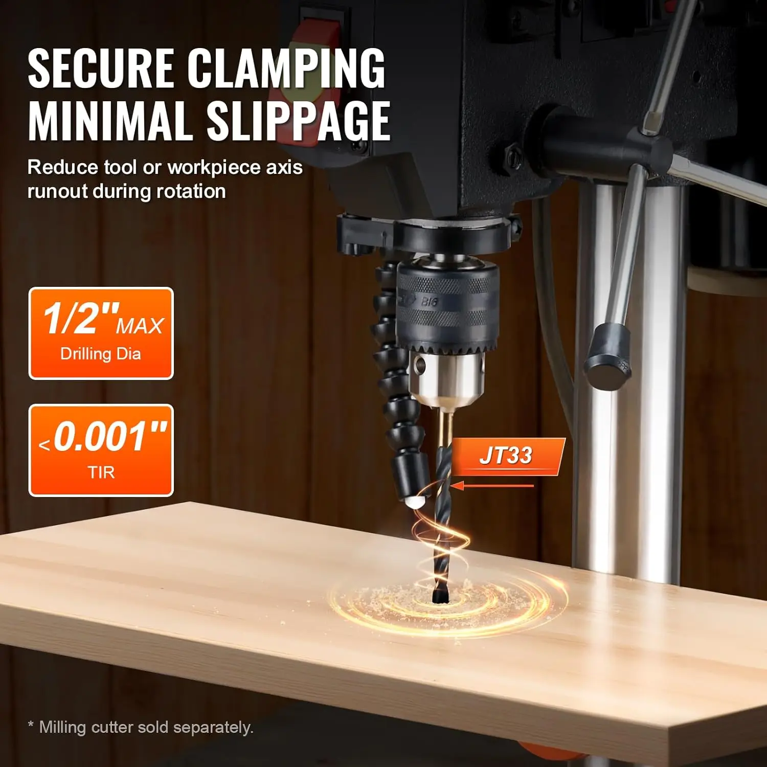8 in Benchtop Drill Press, 2.3A Induction Motor,Tabletop Drilling Machine with 750/1140 / 1740/2340 / 3200 RPM Adjustable Speed. 5