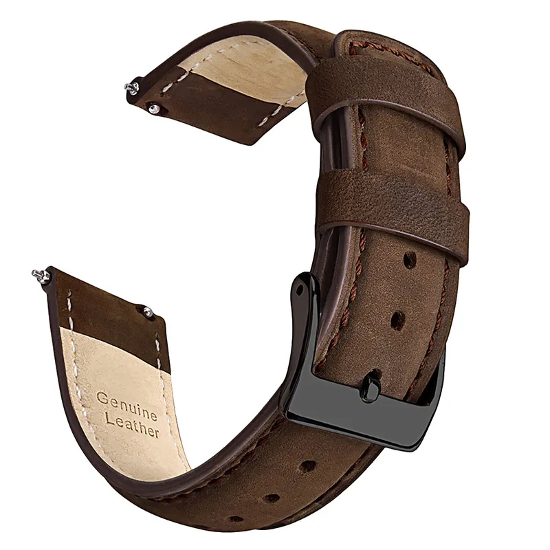 Vintage Leather Watch Strap 22mm For Huawei Bracelet For Samsung watch Accessories Quick Release Smartwatch Watchbands UTHAI