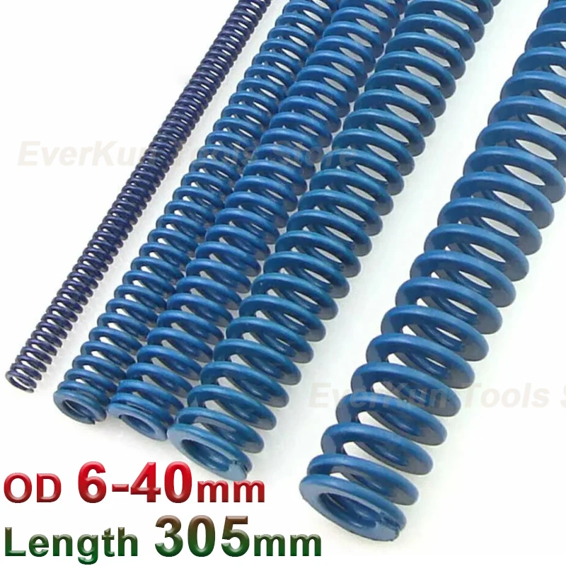 

American Standard 65Mn Blue Light Load Long Mold Die Spring Spiral Stamping Compression Mould Spring OD 6 8 10-40mm Length 305mm