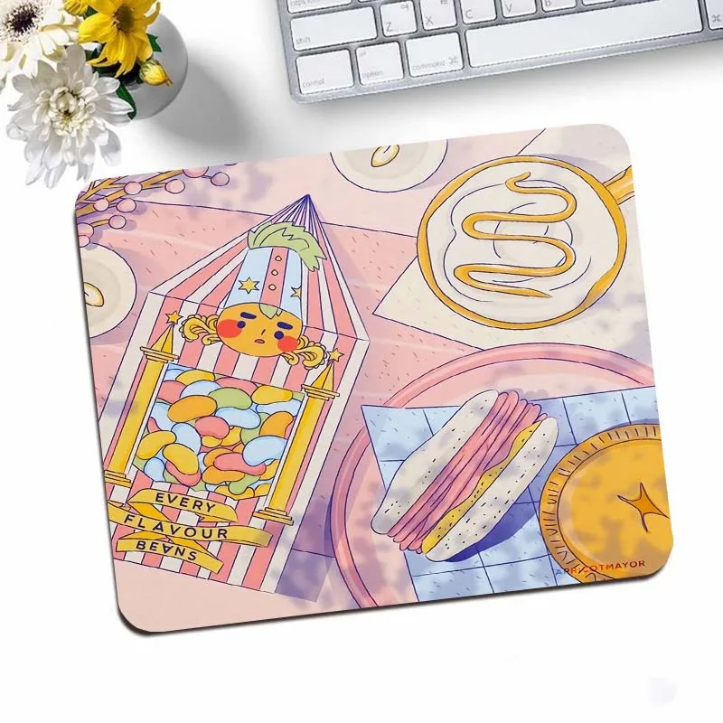 Tappetino per Mouse da gioco piccolo Gamer Pink Desk Protector Anime Mousepad accessori per Pc tappetino per tastiera tappetino da scrivania economico tappetino per Mouse carino Kawaii