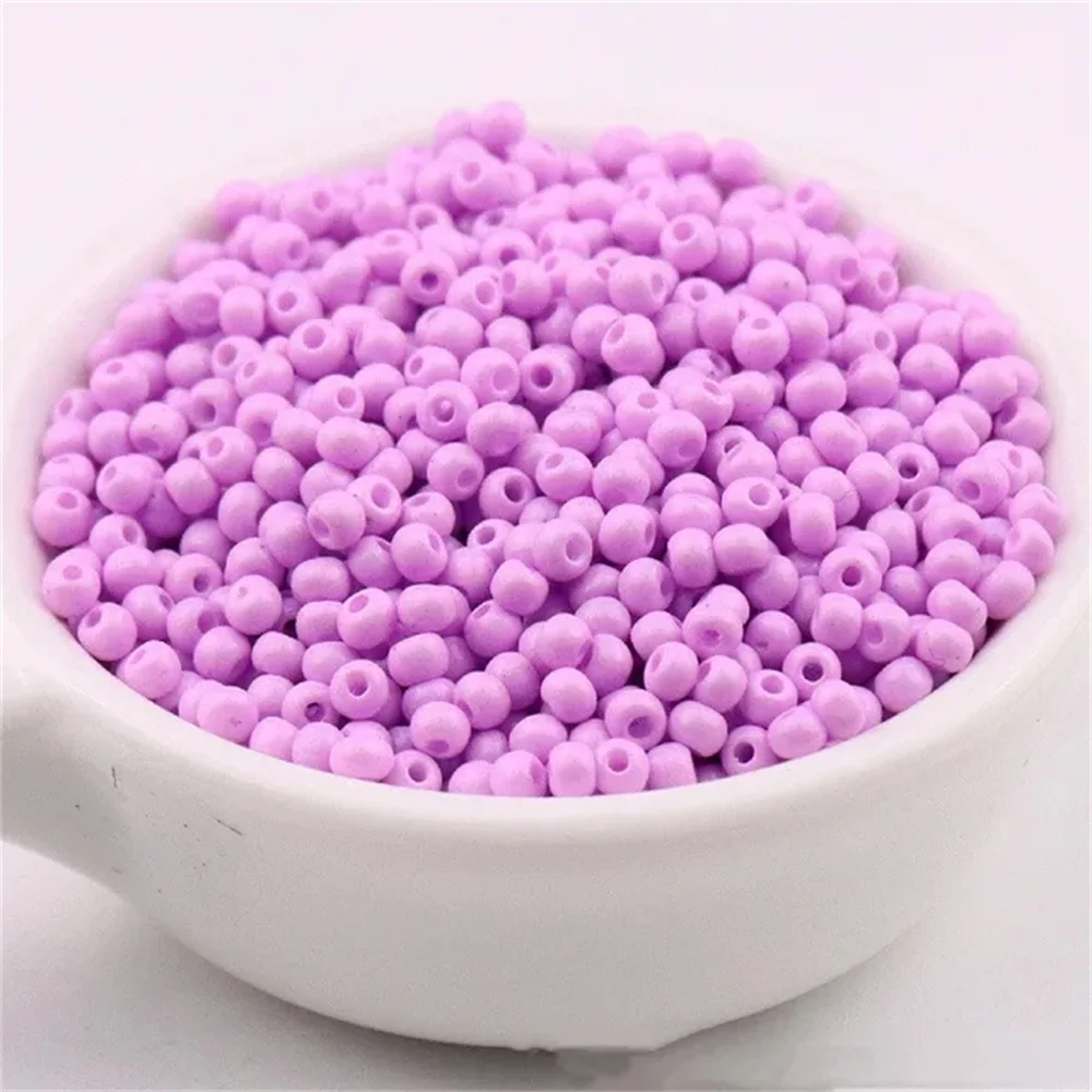 High-Quality Wear-Resistant Solid Color Glass Rice Beads for Handmade DIY Projects
