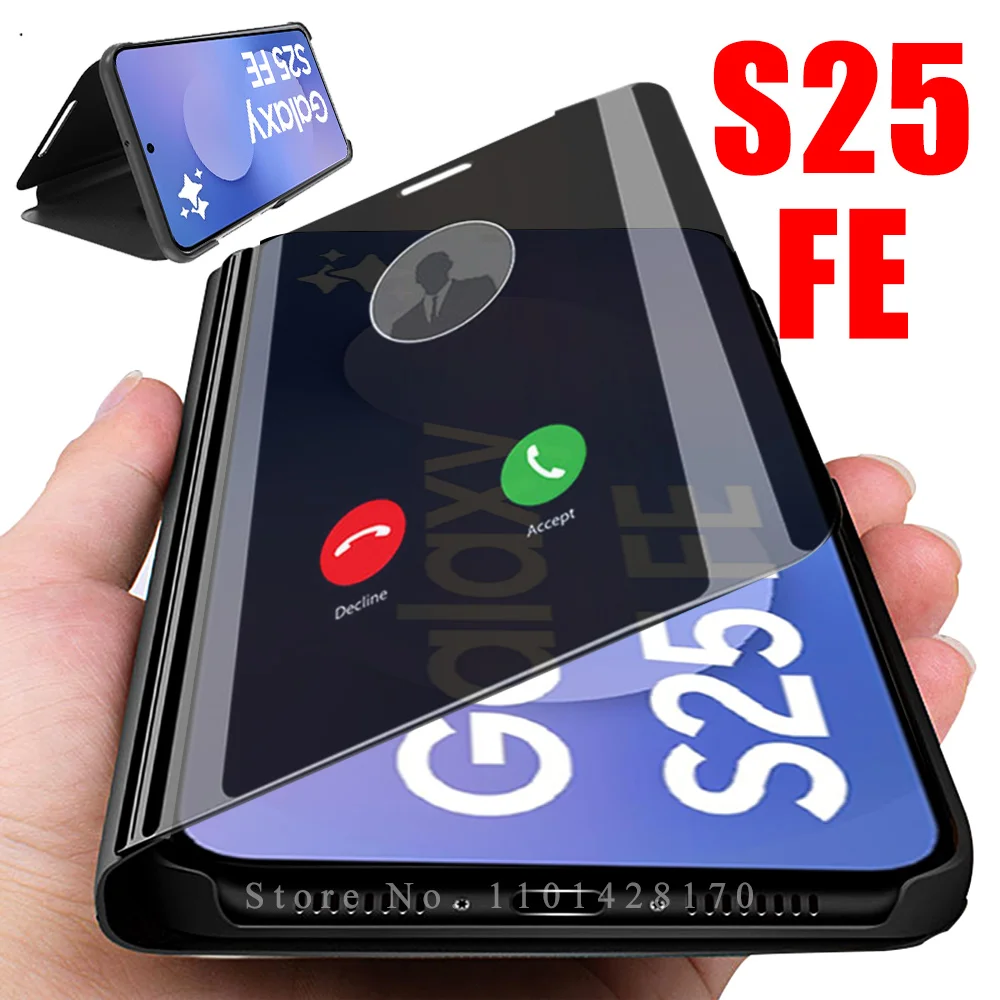 Smart Mirror Magnetic Flip Leather Cover, Shockproof Stand Case