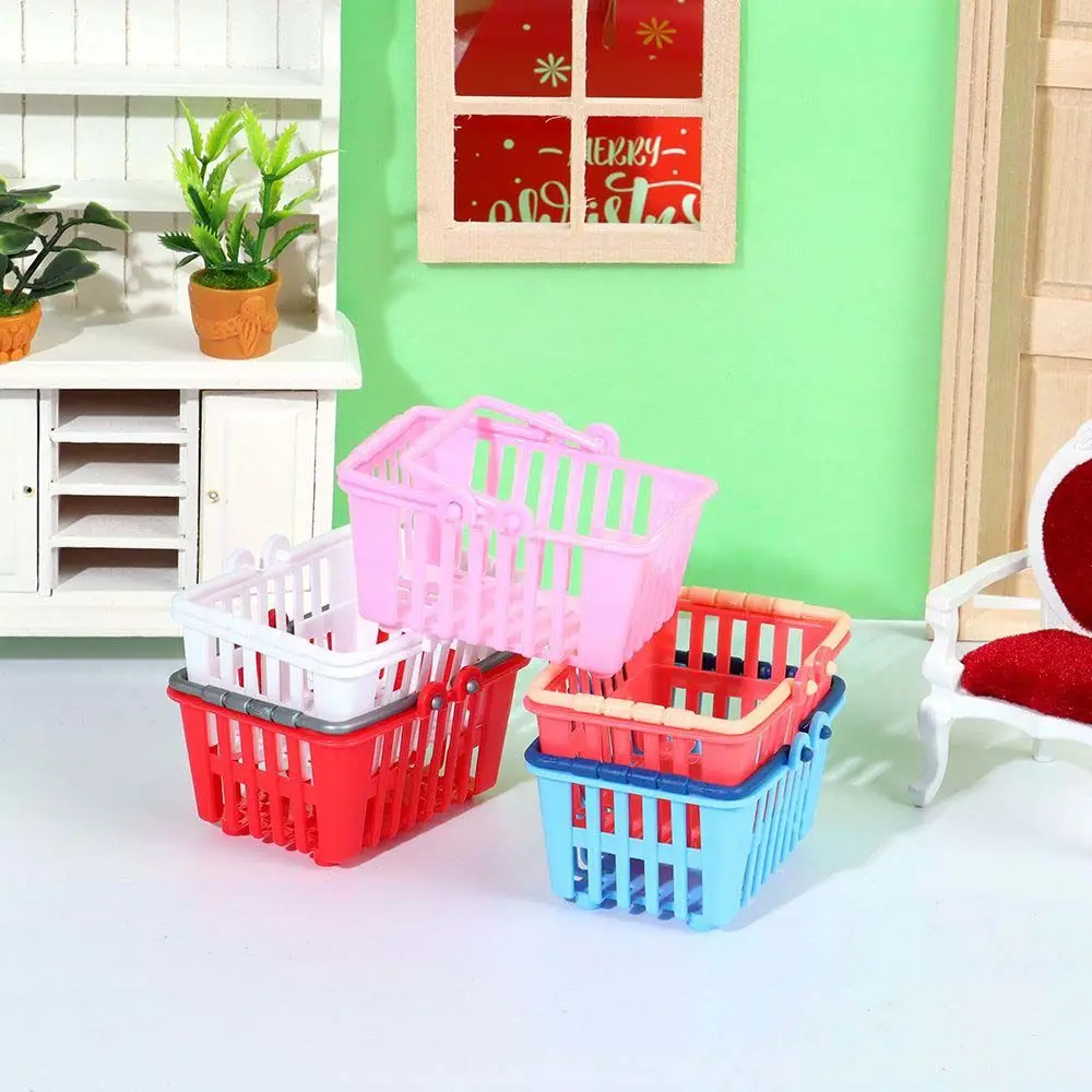 

Decor Children Gifts Miniature Furniture Shopping Hand Basket Model Doll Accessories Shopping Basket Toys Pretend Play Toys