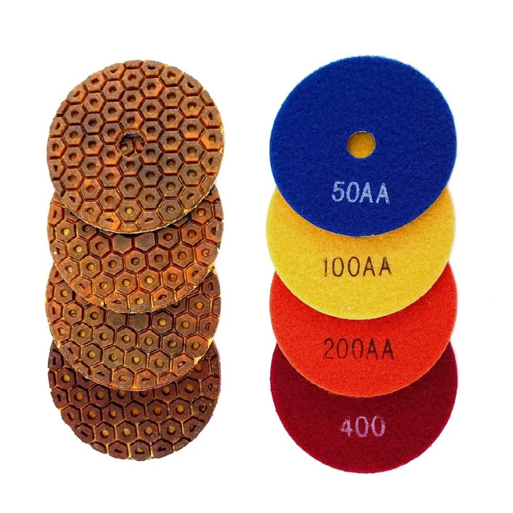 1pcs 4" Dry Polishing Pad Sharp Type Flexible Diamond Polishing Pad For