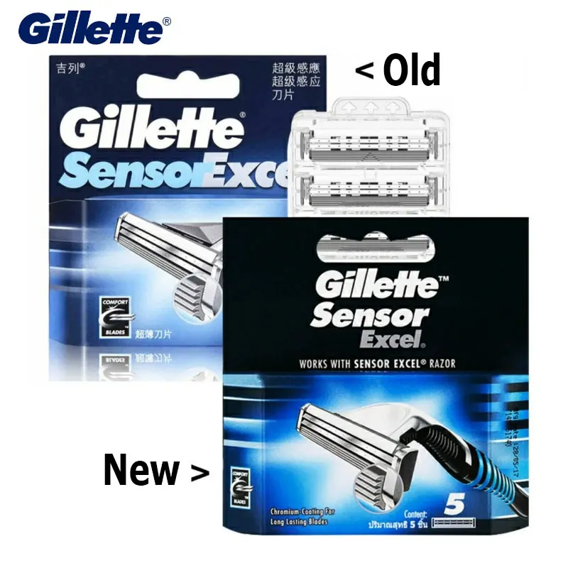 Gillette Sensor Excel Men's Razor Blades Replace Heads Facial Beard Shaving Hair Removal Double Layer Shaver Blade for Vector 3 images - 6