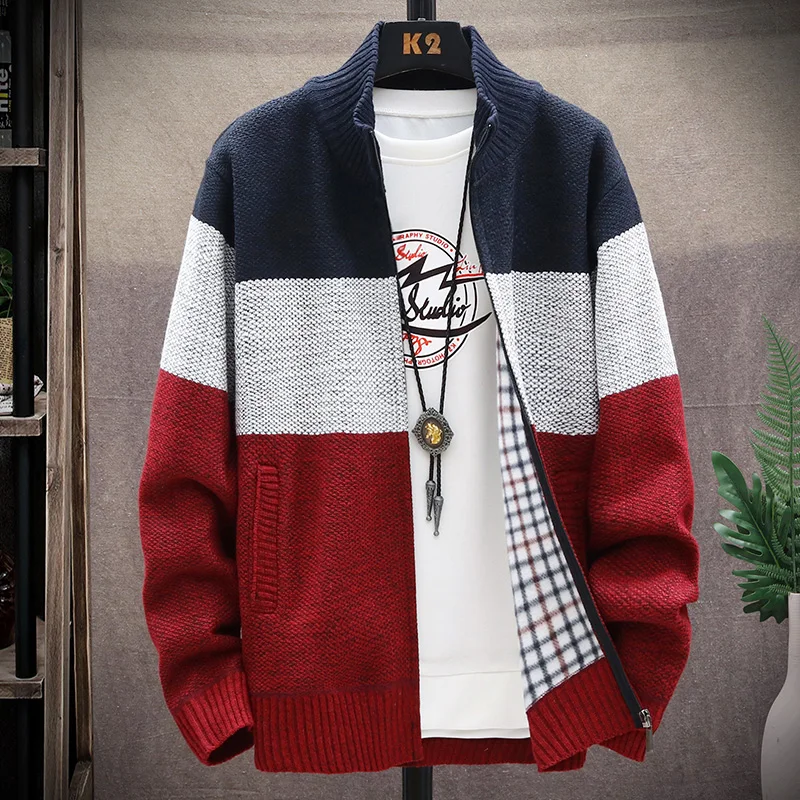 

RUIHUO Casual Cardigan Men's Coat Winter Clothes Vintage Knit Korean 2023 Autumn Sweater Mens Sweaters Knitted Jacket Clothing