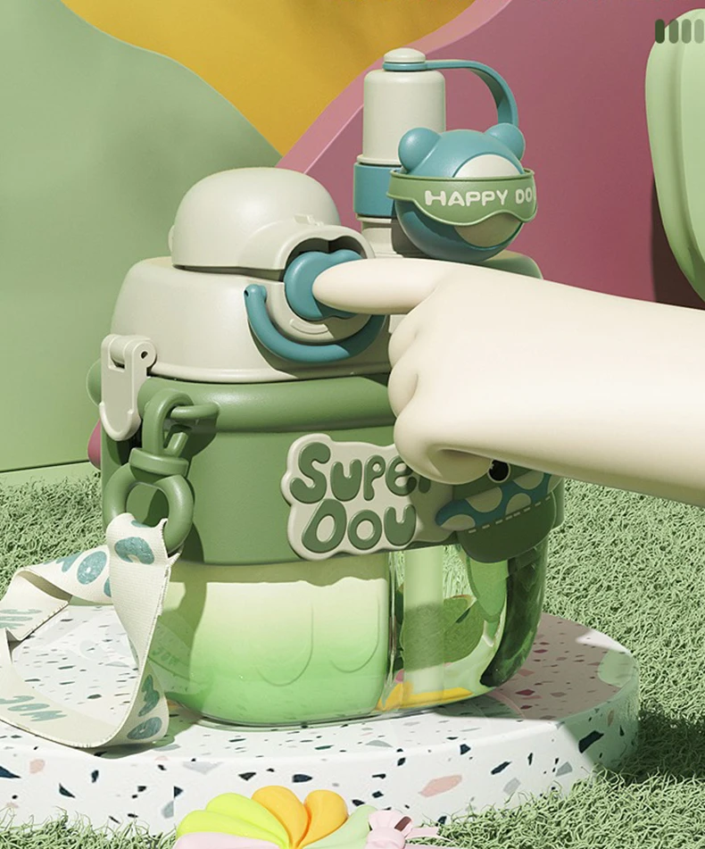 Doll Magic Double Fight Cup With Straw One-Click Press Ptcg Material Safe To Drink Cute Style - 500Ml