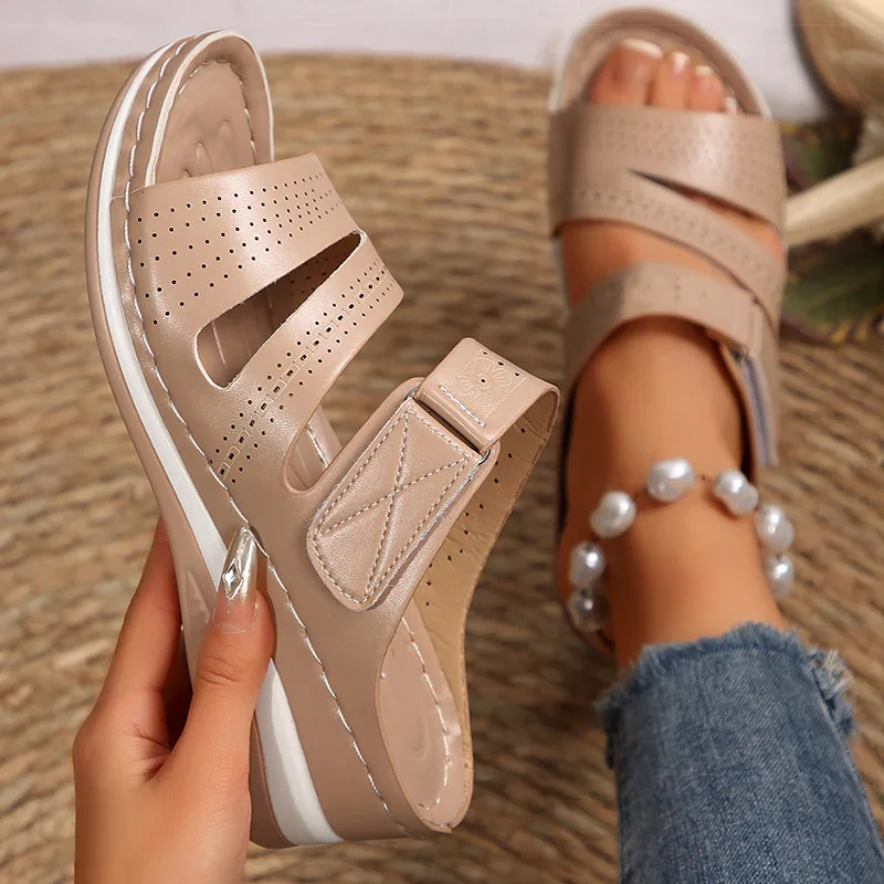 Women's Sandals 2025 New Summer Shoes Women Heels Sandals Summer Slippers Chaussures Femme Casual Wedges Heeled Footwear Female