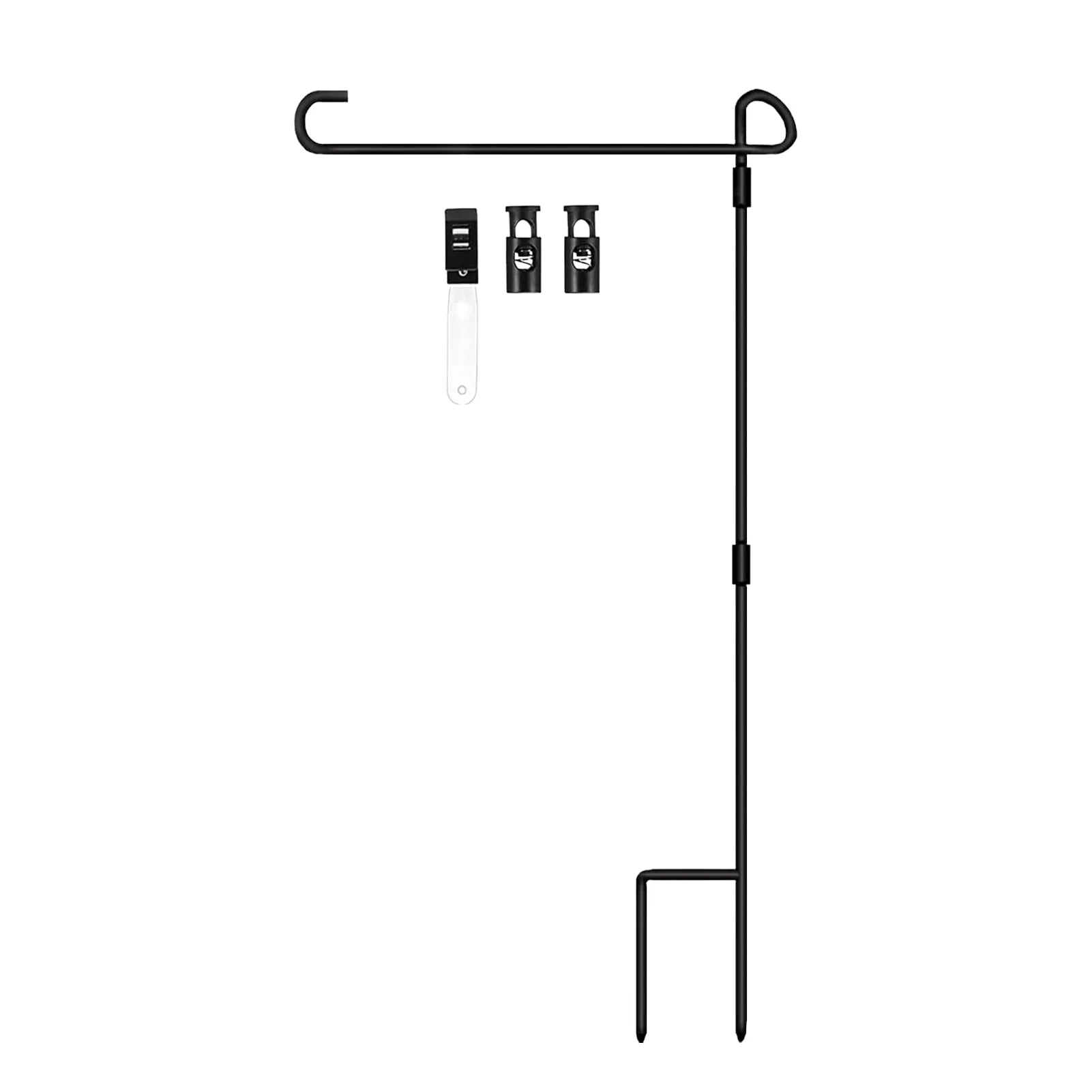 Garden Flag Pole Holder Garden Flag Stand Metal Powder-Coated Weather-Proof Paint Stake For Outdoor Decorate