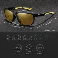 Square Yellow Night Vision Anti-Glare Goggles for Men Women Driving Fishing Beach Sunglasses Protection Polycarbonate Glasses - Image 4