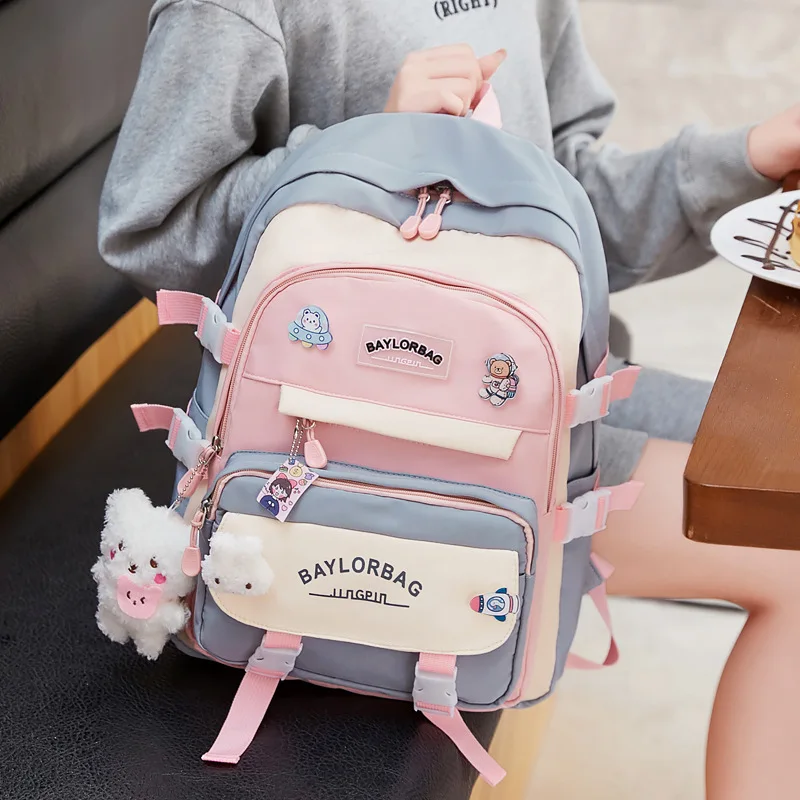 

Fashion Casual Schoolbag Kid Cute Backpack Large Capacity School Backpack for College Students Teenagers Girls Travel Backpacks