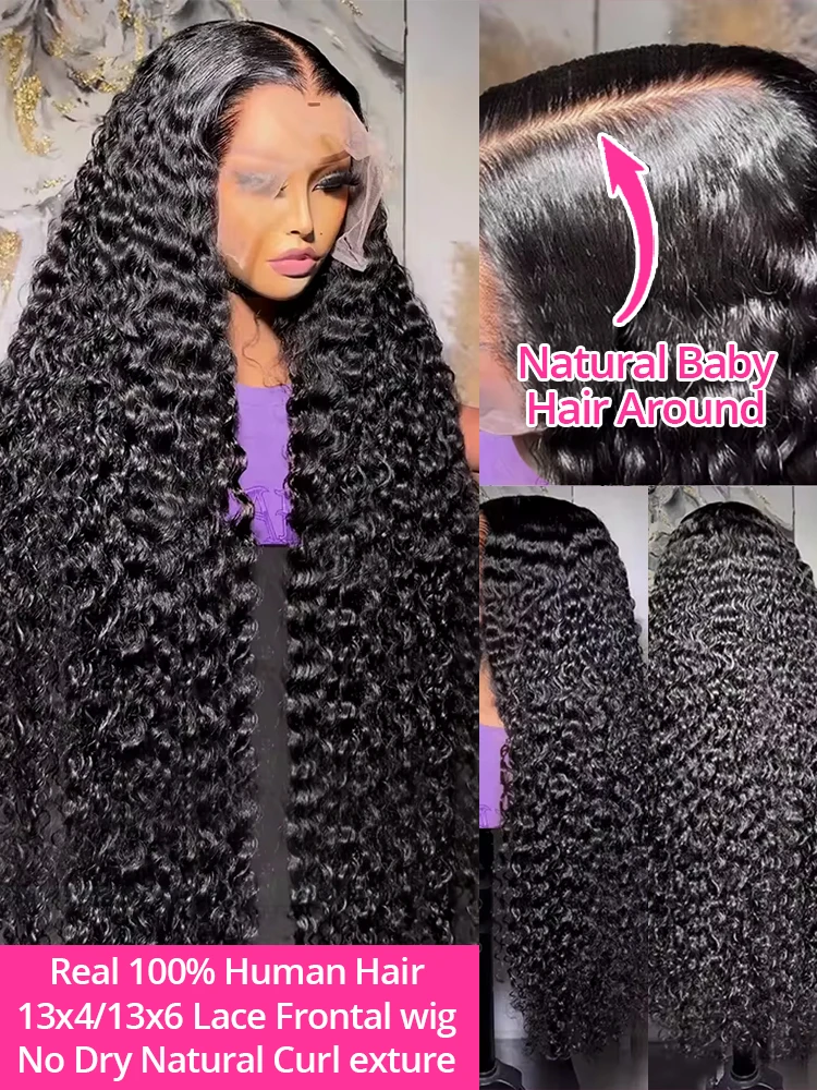 38inches Water Wave 13x4 13x6 HD Lace Frontal Wig Peruvian Curly Wigs Women Wet & Wavy Remy Hair Wigs CEXXY 250% human hair wigs
