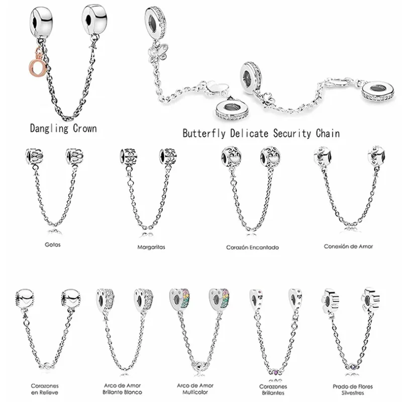 

Safety Chain Silver 925 Original Wholesale Accessories Bead Women Bracelet Diy Luxury Charms For Jewelry Making