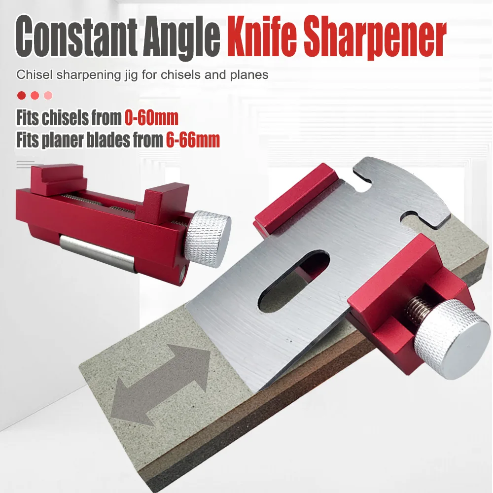 

1Pcs Premium Honing Guide for Chisels and Planes Chisel Jig Kit Red Tools Alloy Wood