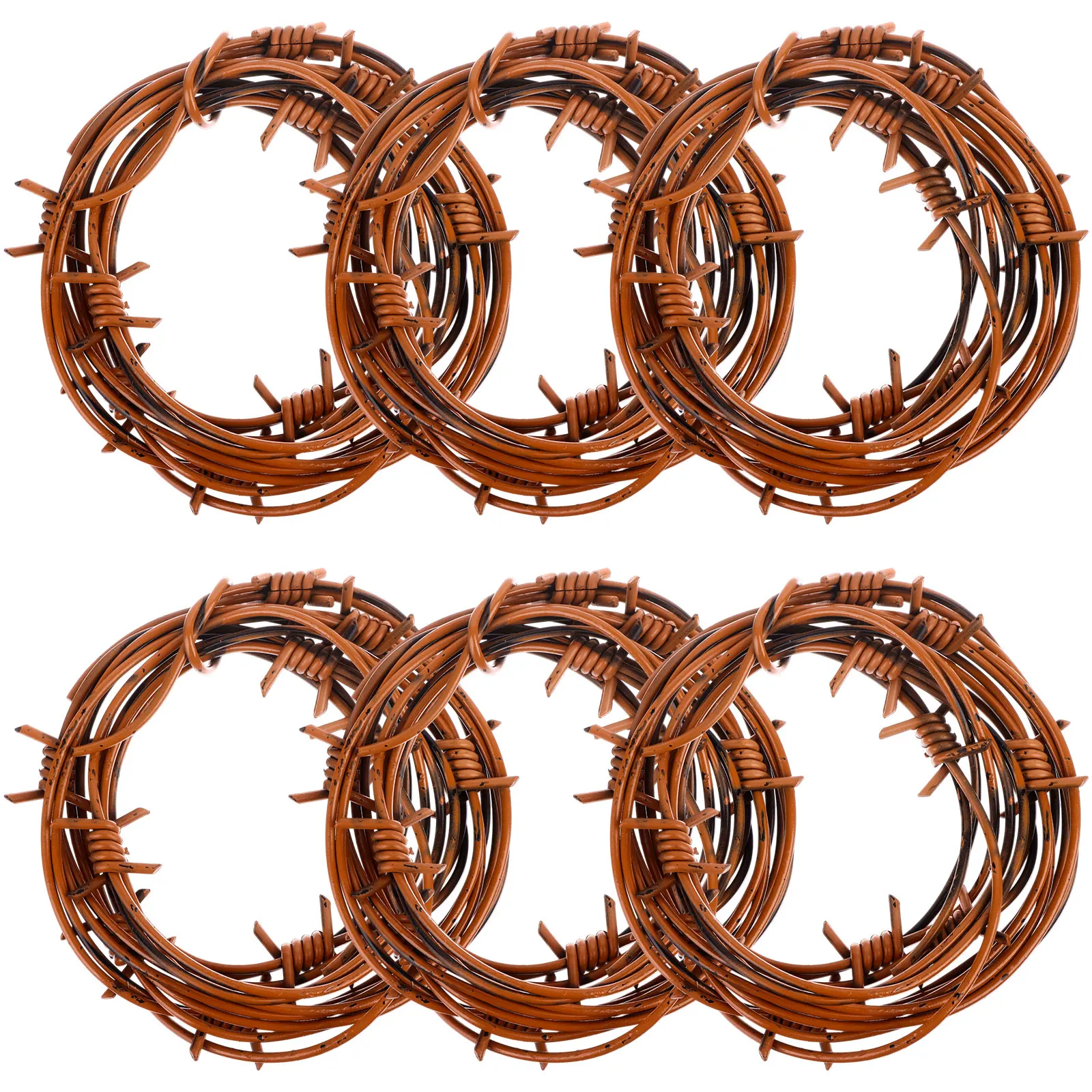 

Halloween Plastic Barb Wire Decorations Prop Rust Red Western Decor Rusty Wester 49 Foot Fake Rusted Barbed Wire Decoration