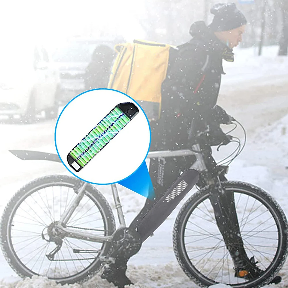Electric Bike Battery Cover Reflective Battery Guard Dustproof Scratch-Resistant Removable Cycling Accessories for Winter