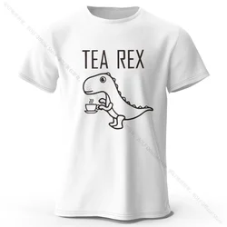 Tea - Rex Dinosaur Unisex 100% Cotton T - Shirt - Soft, Breathable, Fun & Quirky Short Sleeve Tee - XXXL (White)