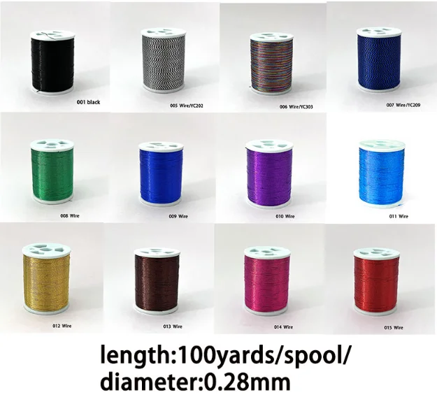 TAKEDO 15PCS/SET 100 Yards B Spool Nylon Metallic NCP Thread Guide Ring Winding Thread DIY Rod Building Repair Wrapping Line