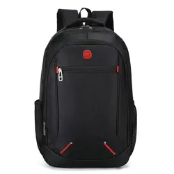 Large-Capacity Men's Multi-Functional Casual Backpack in Solid Color (Black)