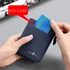 Men Wallet Mens Canvas Multifunctional Vertical Youth Leather Clip Driver's License Case Multi-Card Short Wallet 5