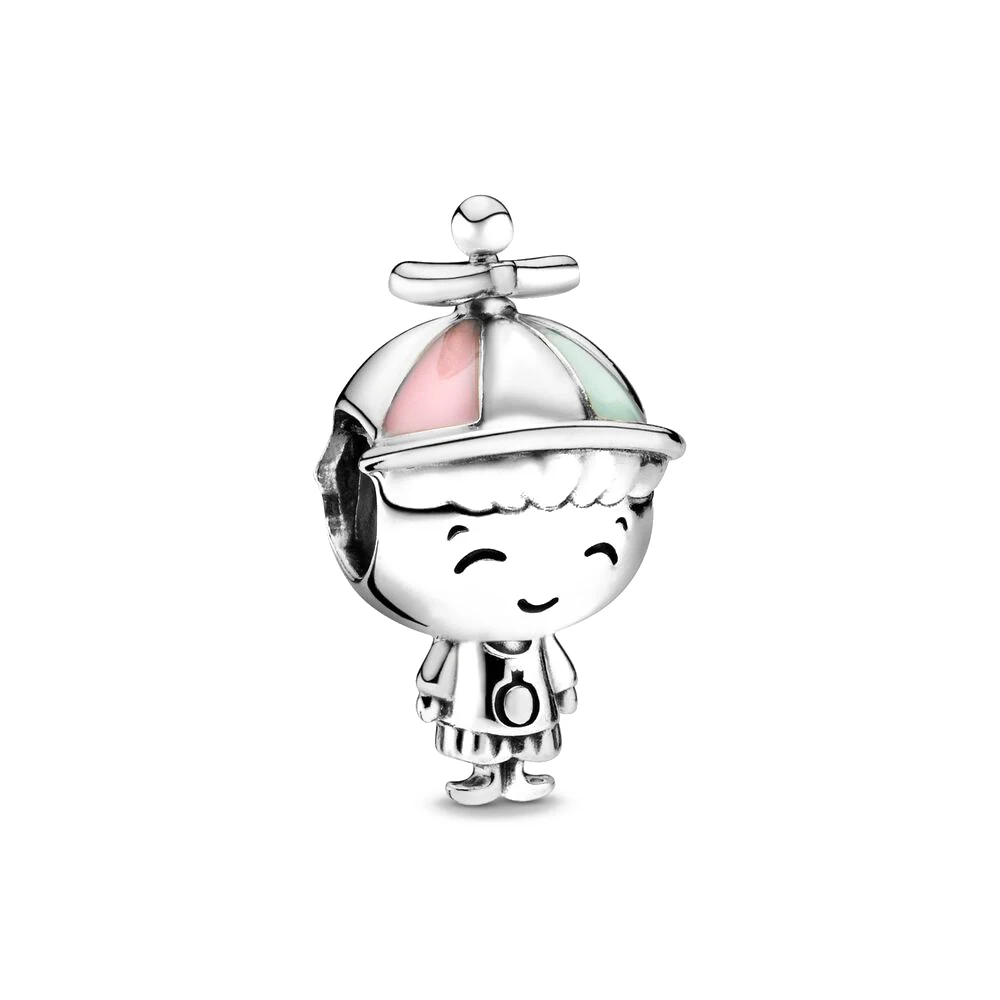 New Sping Pink Bag Pany Flower Family Chain Diy 925 Sterling Silver Bead Fit Brand Bracelet Bangle Jewerlry Accessories LoveGift 4