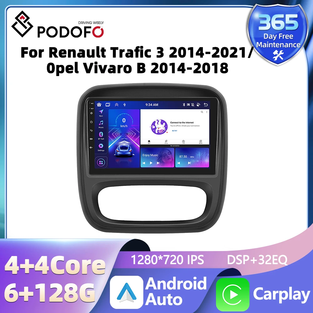 2G 64G] Autoradio Android 13 pour Opel Vivaro B/Renault Trafic/Fiat Talento/Nissan NV300 avec Carplay Android Auto,écran Tactile 9 avec GPS WiFi FM/RDS Bluetooth Mirror Link Caméra de recul&Mic