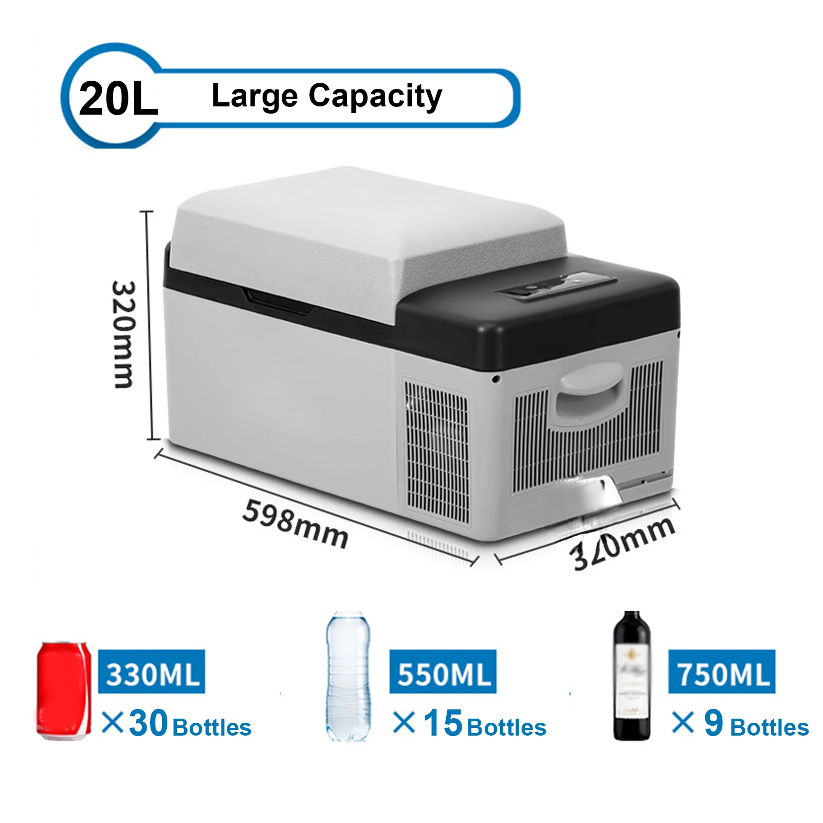 

DC12/24V AC110-240V Car Refrigerator Freezer Ice Box Cooler Adjustable Temperature Control LED-Digital Display for Home Camping