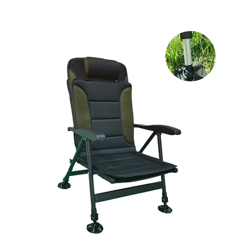 Chaise de pêche alliage aluminium inclinable pliable portable confortable tout-terrain multi-usage camping