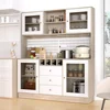 Kitchen Hutch Cabinet, Pantry Cabinet, Power Outlet,Freestanding Buffet Hutch with Pegboard, Cup Holder,  4 Doors & 3 Drawers 2