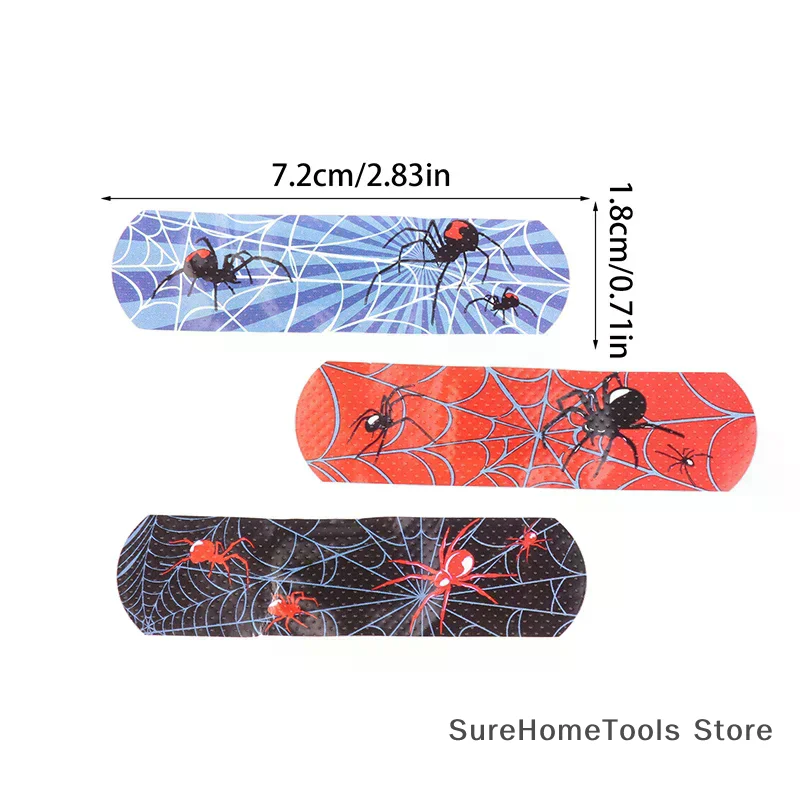 30PCS Cartoon Spider Adhesive Bandages Disposable Breathable Wound Dressing First Aid Plaster Skin Tape Kids Adults Home Travel