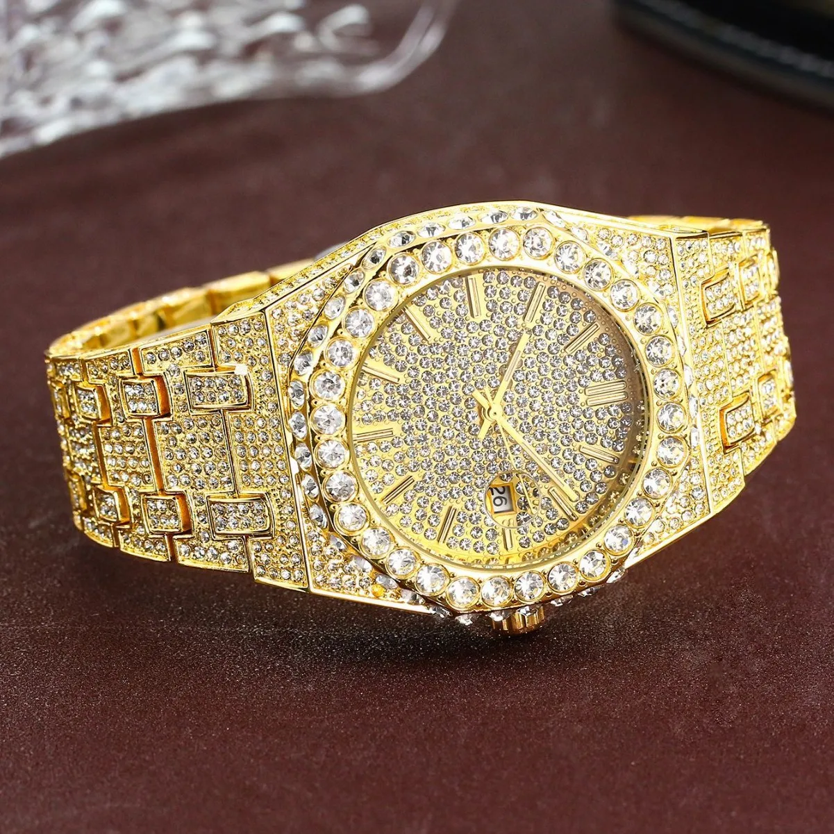 2026 Luxury Diamond Men's Watch High Quality Hip Hop Men's Quartz Watch Ice Sensation Men's Watch