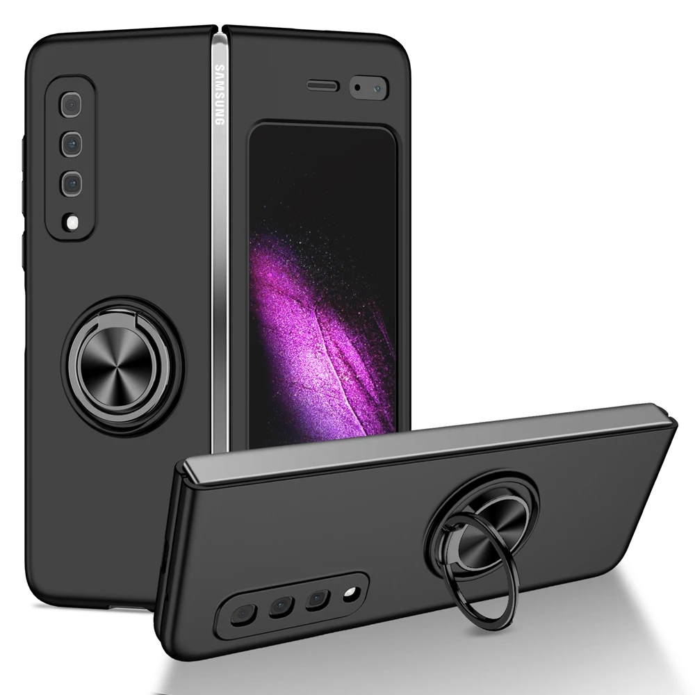 Luxury Ultra-Thin Solid Color Phone Case with Ring Stand Holder
