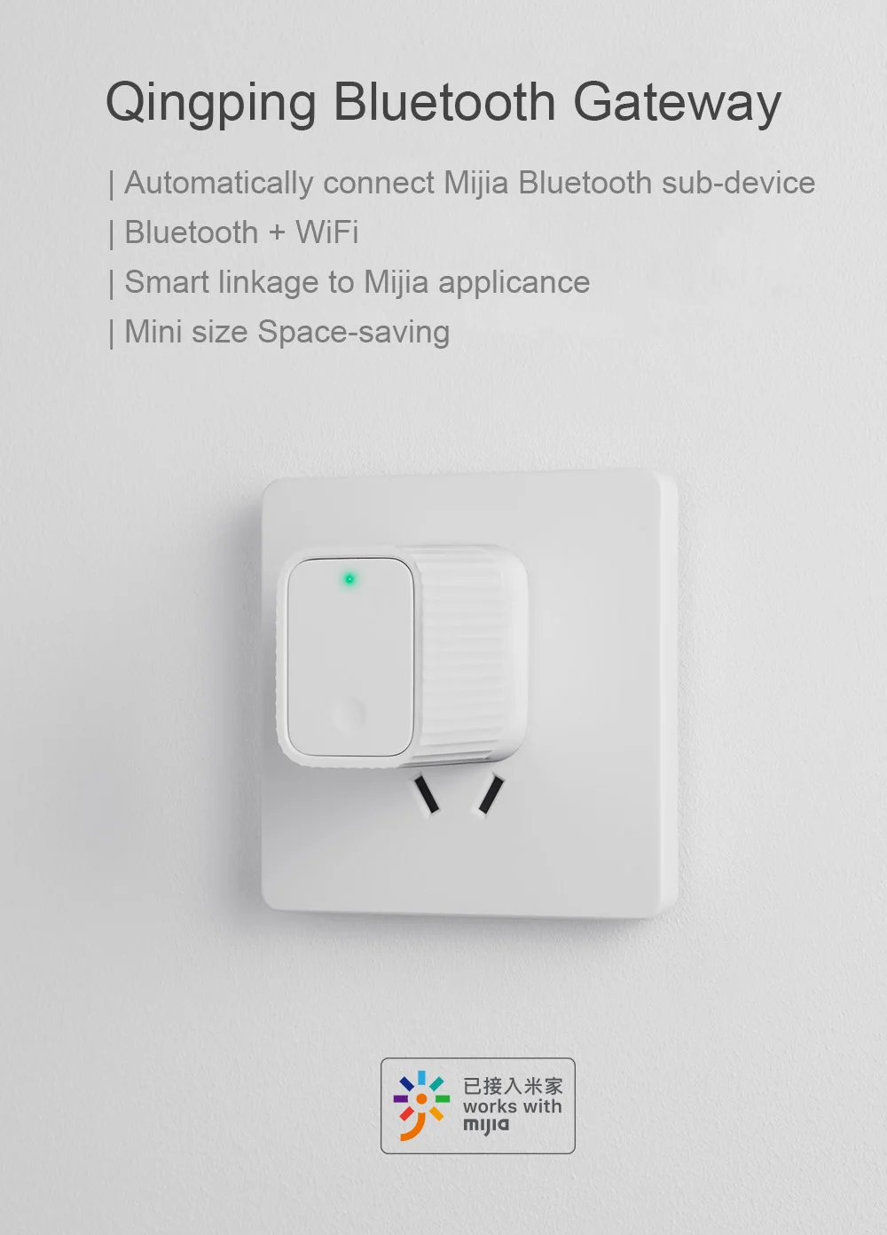 Qingping Bluetooth Gateway Hub Compatible WIFI Remote View Data Sub-Device Smart
