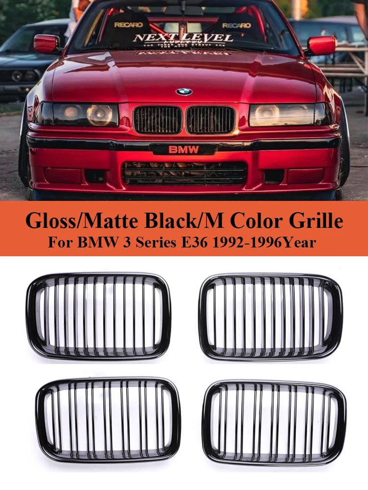 

Front Bumper Kidney Facelift Grill Racing Radiator Gloss Black Grille For BMW 3 Series E36 1992-1996 325i 320i 328i Accessories