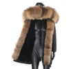 2023 Fashion Thick Warm Winter Men Jacket Long Real Rabbit Fur Coat Waterproof Man Parka Big Large Raccoon Fur Collar Detachable 1