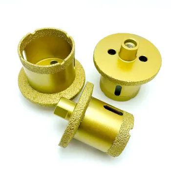 M10 스레드 진공 브레이징 다이아몬드 구멍 톱, 대리석 세라믹용 드릴 코어 비트, 도자기 타일 세면기 오프너, 앵글 그라인더