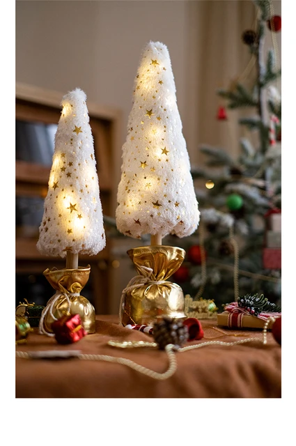 2022 tecido de incandescência árvore natal decoração noite luz ambiente  trabalho ornamentos romântico shopping hotel decorações natal - AliExpress