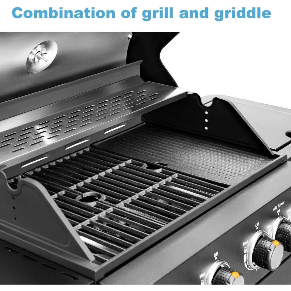 2in1 Propane Gas BBQ Grill with Side Burner 3