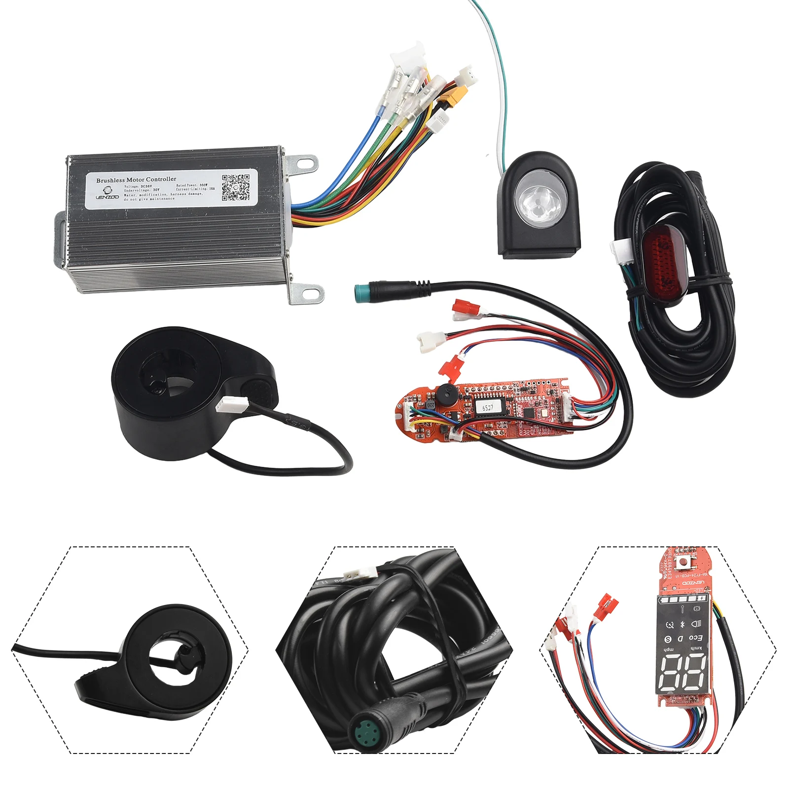 

36V 350W Controller Set Dashboard Headlight Tail Light Accelerator For Xiao*Mi M365 Electric Scooter High-performance 32-bit MCU